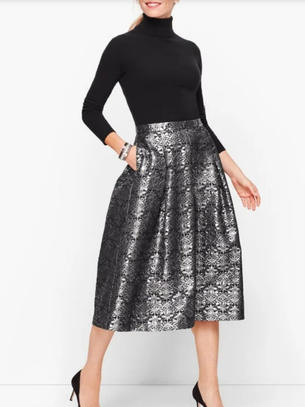 NWT Talbots Brocade Flare Skirt Size 22W